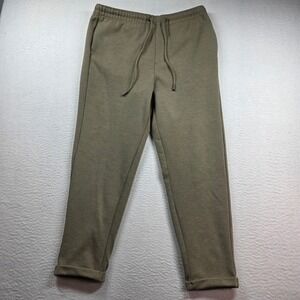 Lefties Jogger Trousers Men Large Olive Tan Textured Regular Fit Drawstring 0674
